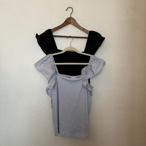 BUNDLE (2) A New Day Flutter Sleeve Ribbed Top in XL